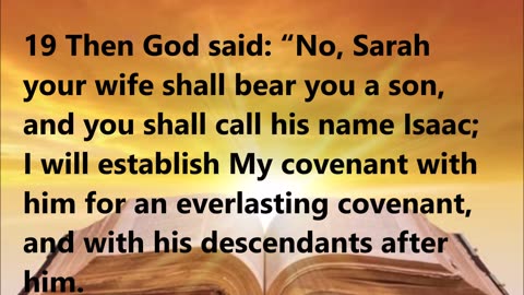 God repeats the promise and names the child who will come forth from Abraham and Sarah.