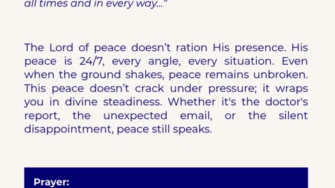 Peace that refuses to Break