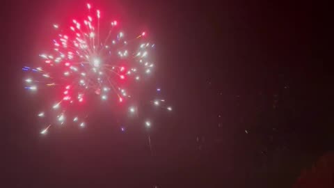 Fireworks fun at the winter bonfire.