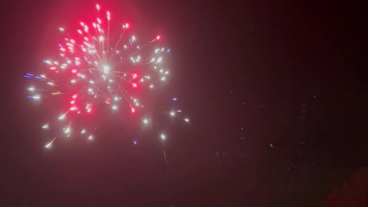 Fireworks fun at the winter bonfire.