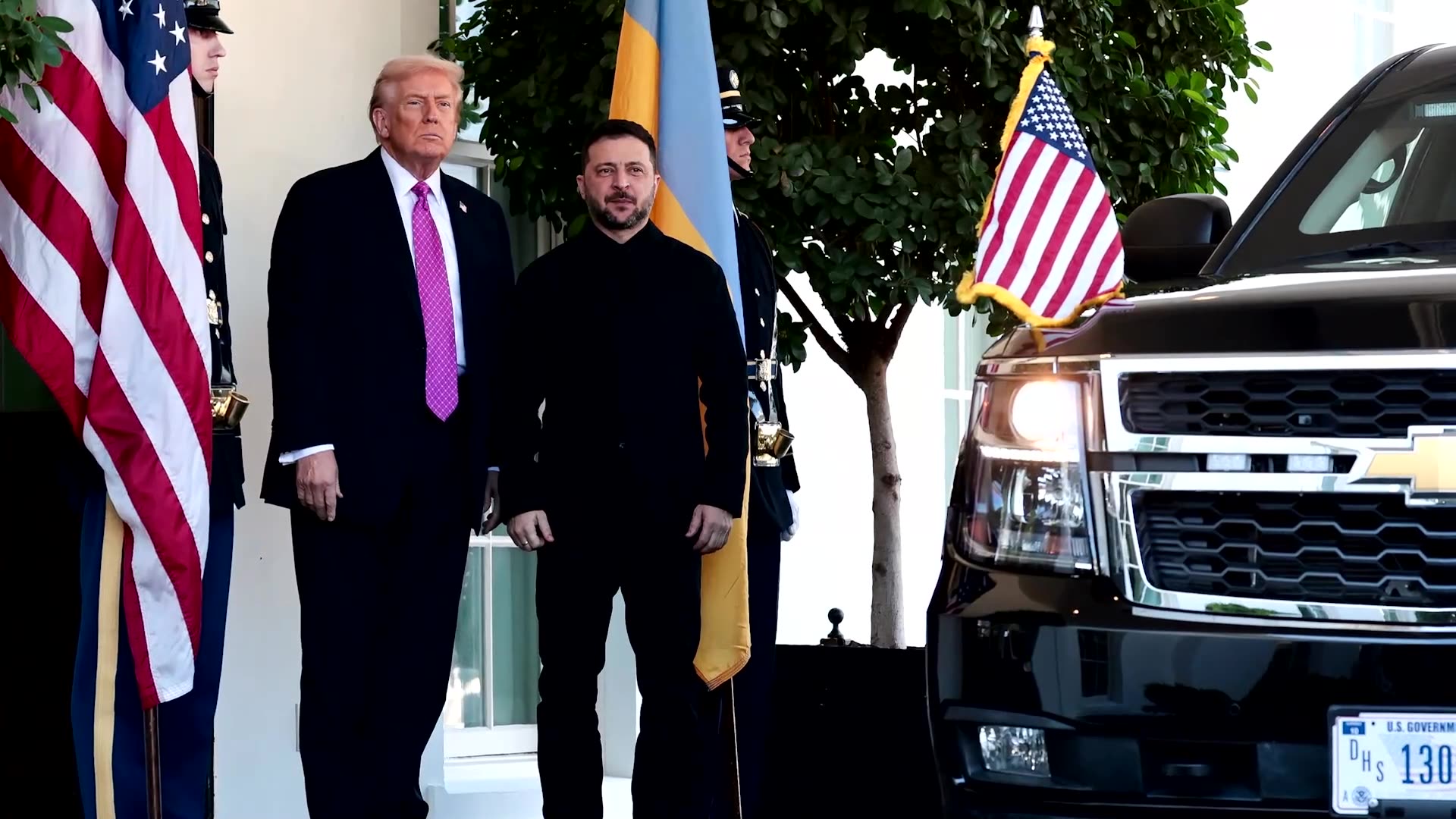 Trump greets Zelenskiy as he arrives at the White House