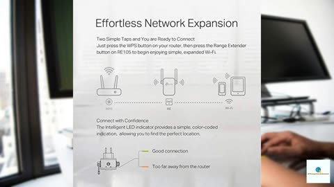 TP-Link N300 WiFi Extender(RE105), WiFi Extenders Signal Booster for Home, Single Band WiF