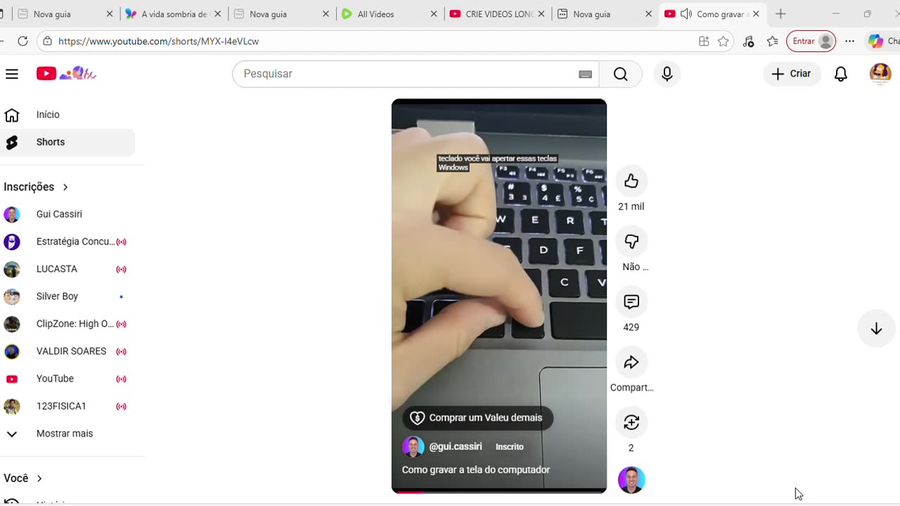 Como gravar a tela do computador -