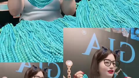 20250707-10 Sleeping Beauty Turquoise Bead Strand: Interstellar Blue Bead Necklace Around Neck