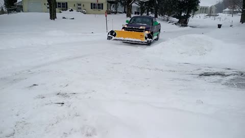 Snow plowing residential drive way