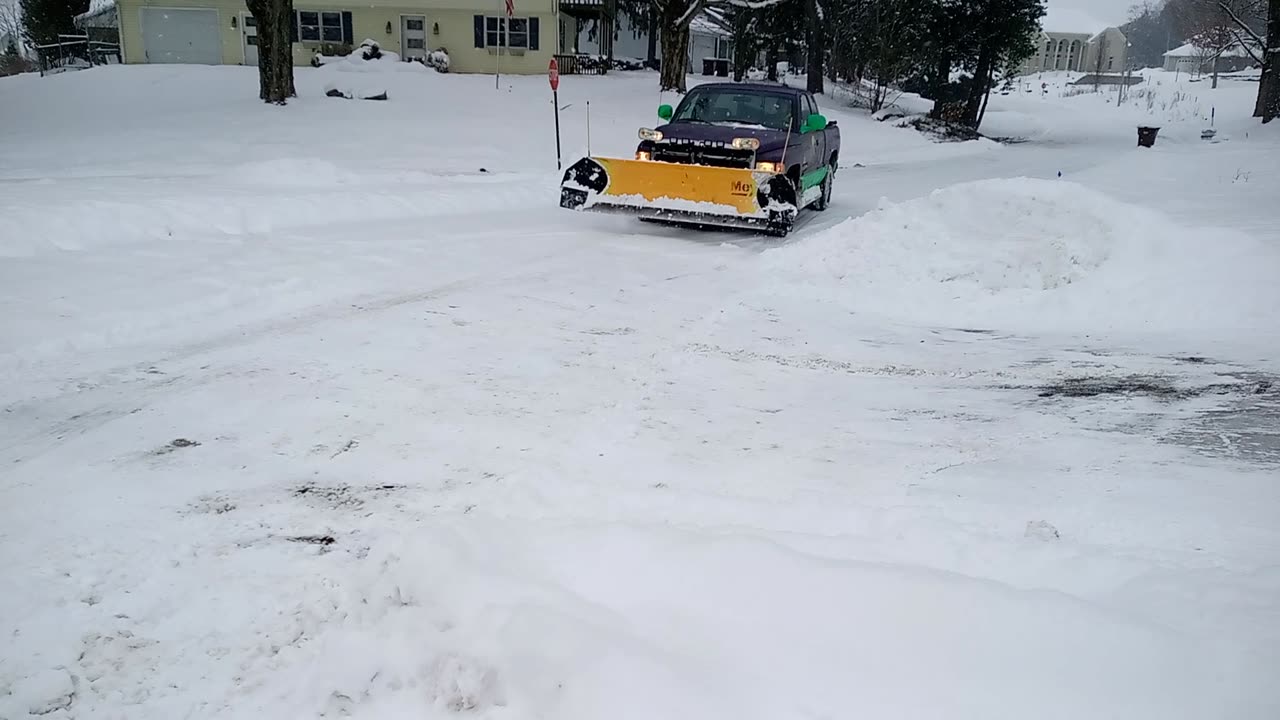 Snow plowing residential drive way