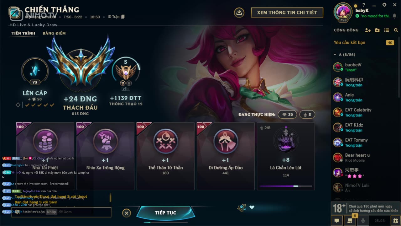 21/4/2025 - Part 1 - Leo rank thách đấu LOL
