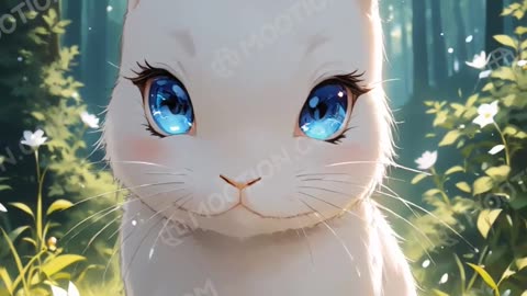 Rabbit eating a golden yellow Apple