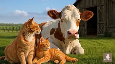 Mama Cat Trims Fur on the Farm and Makes Tiger Hat For Kittens At Home🐾🎩🐯_7