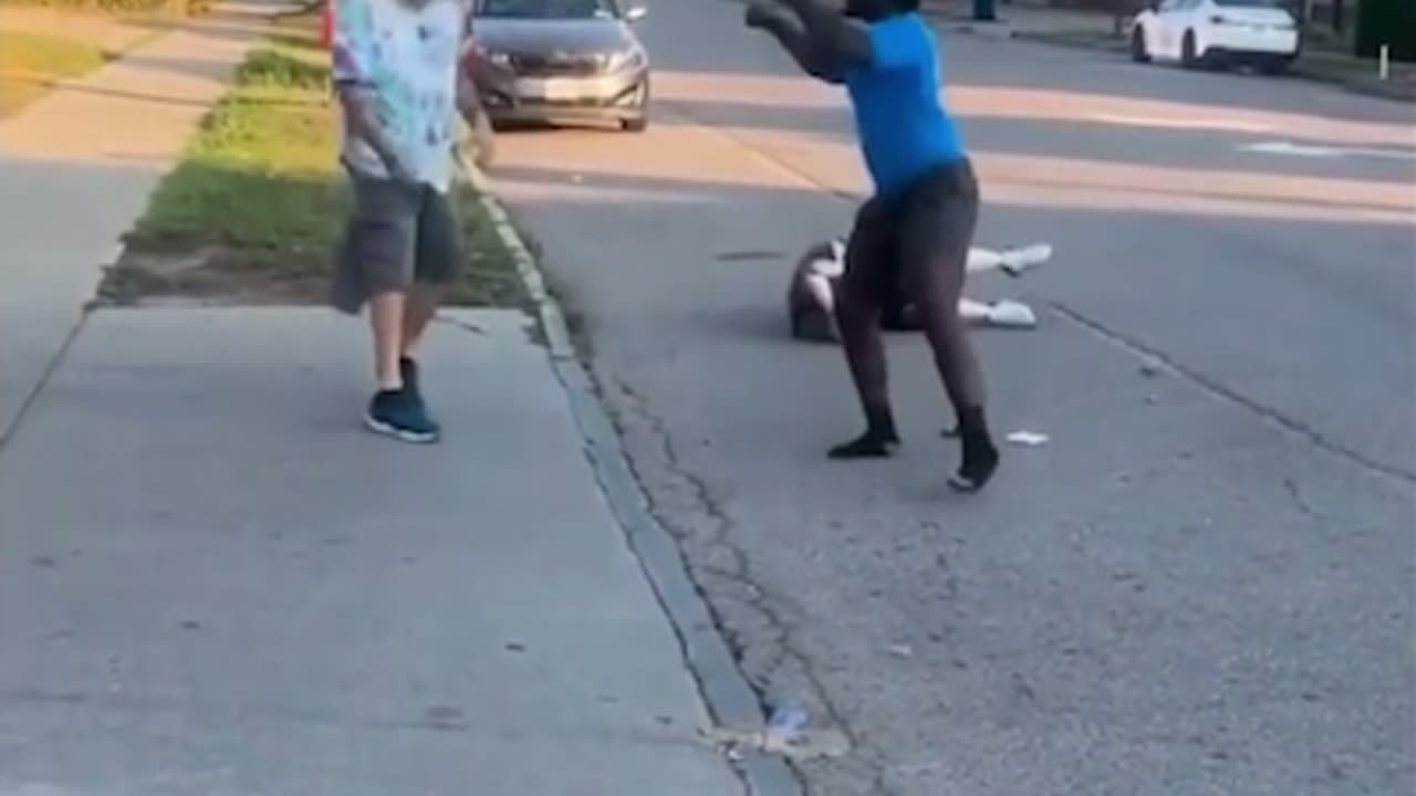 A fight outside a Family Dollar
