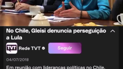 No Chile, Gleisi denuncia perseguição a Lula. 2018/07/04
