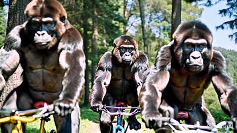 Gorillas on Bikes: The Jungle Cycling Club! 🦍🚲