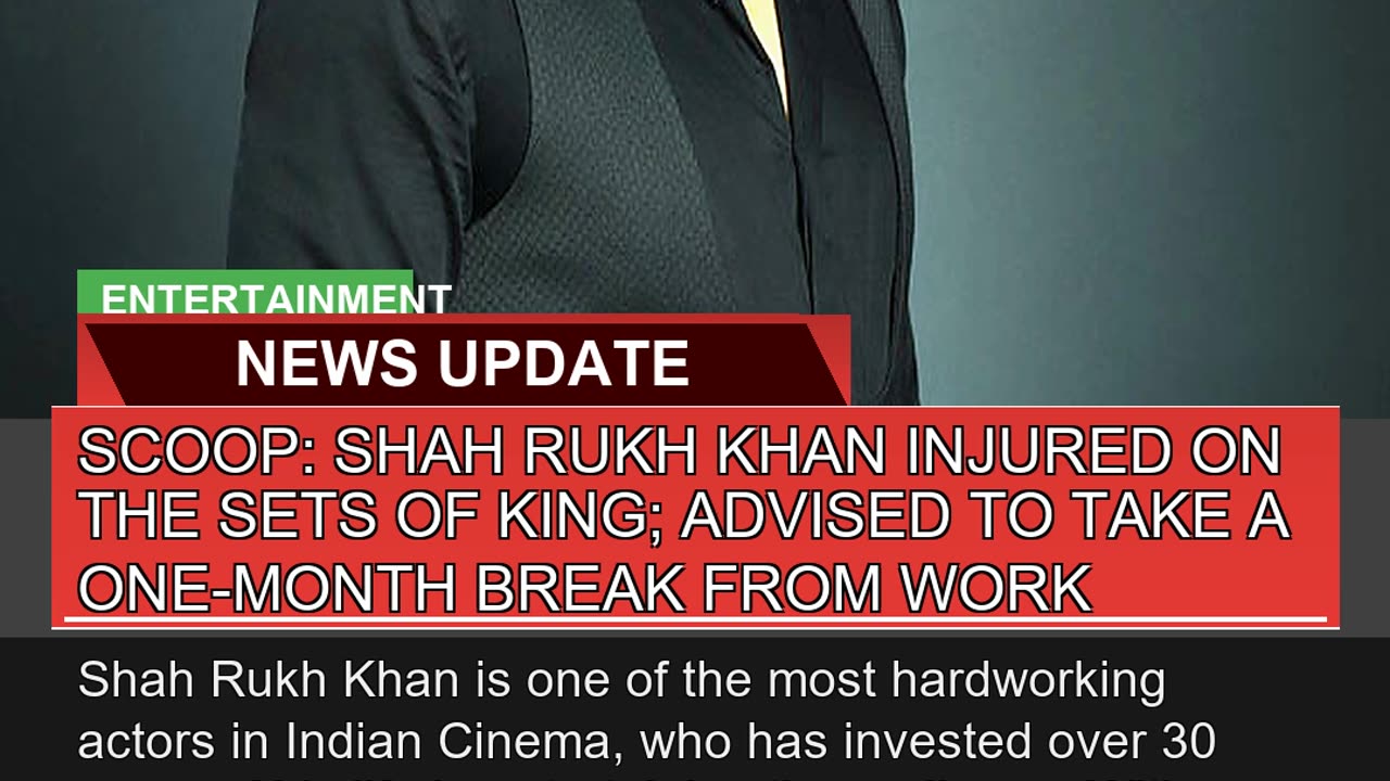Scoop Shah Rukh Khan Injured on the Sets of King