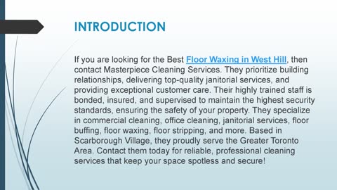 Best Floor Waxing in West Hill
