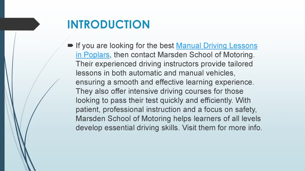 Best Manual Driving Lessons in Poplars