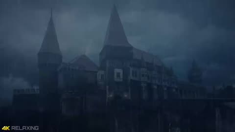 Heavy Rain On Old Castle with Thunder Sounds - Rain Sounds for Sleeping - Study and Relaxation