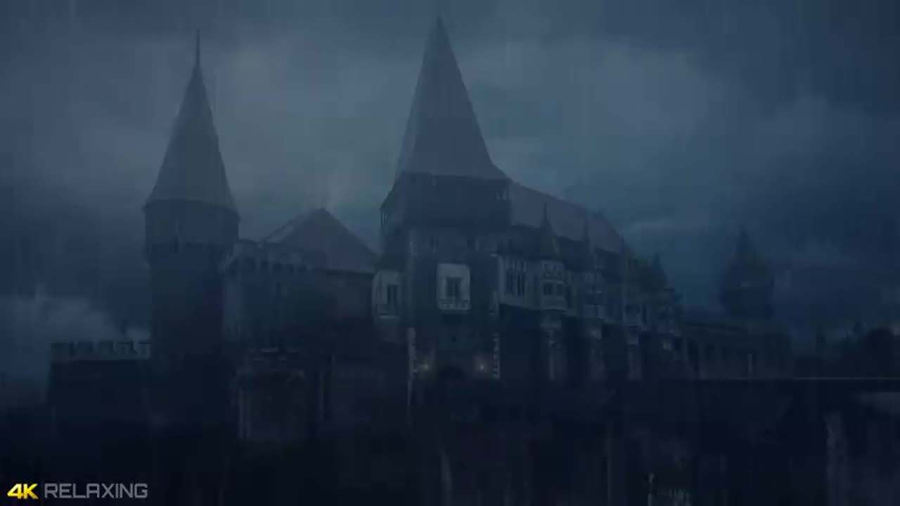 Heavy Rain On Old Castle with Thunder Sounds - Rain Sounds for Sleeping - Study and Relaxation