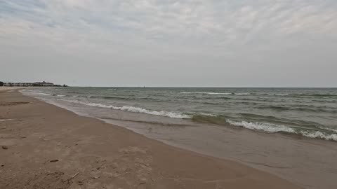 Gray and windy day at the lake.