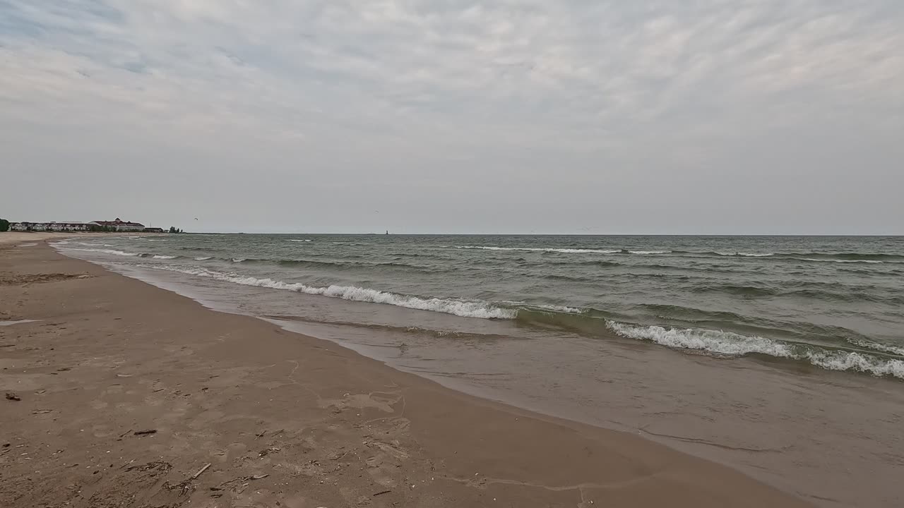 Gray and windy day at the lake.