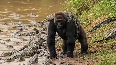 Gorilla Vs Crocodile