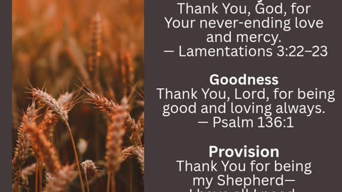 Thank you God for your