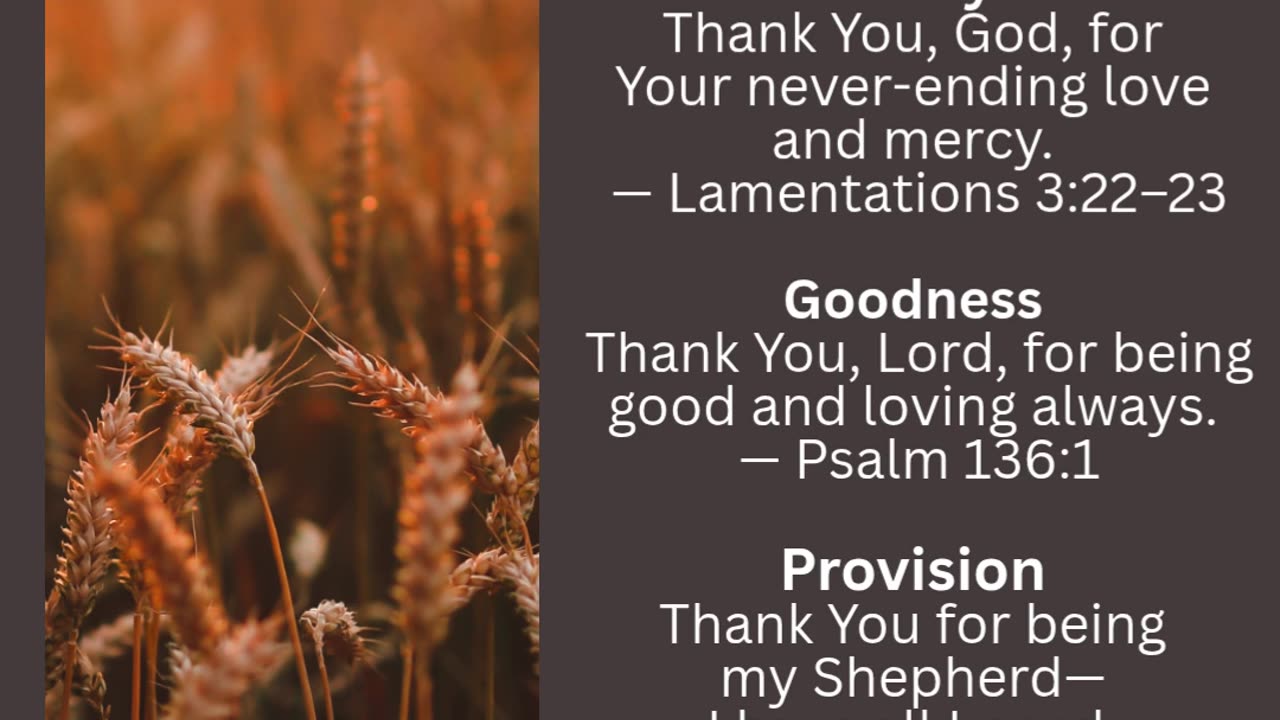 Thank you God for your