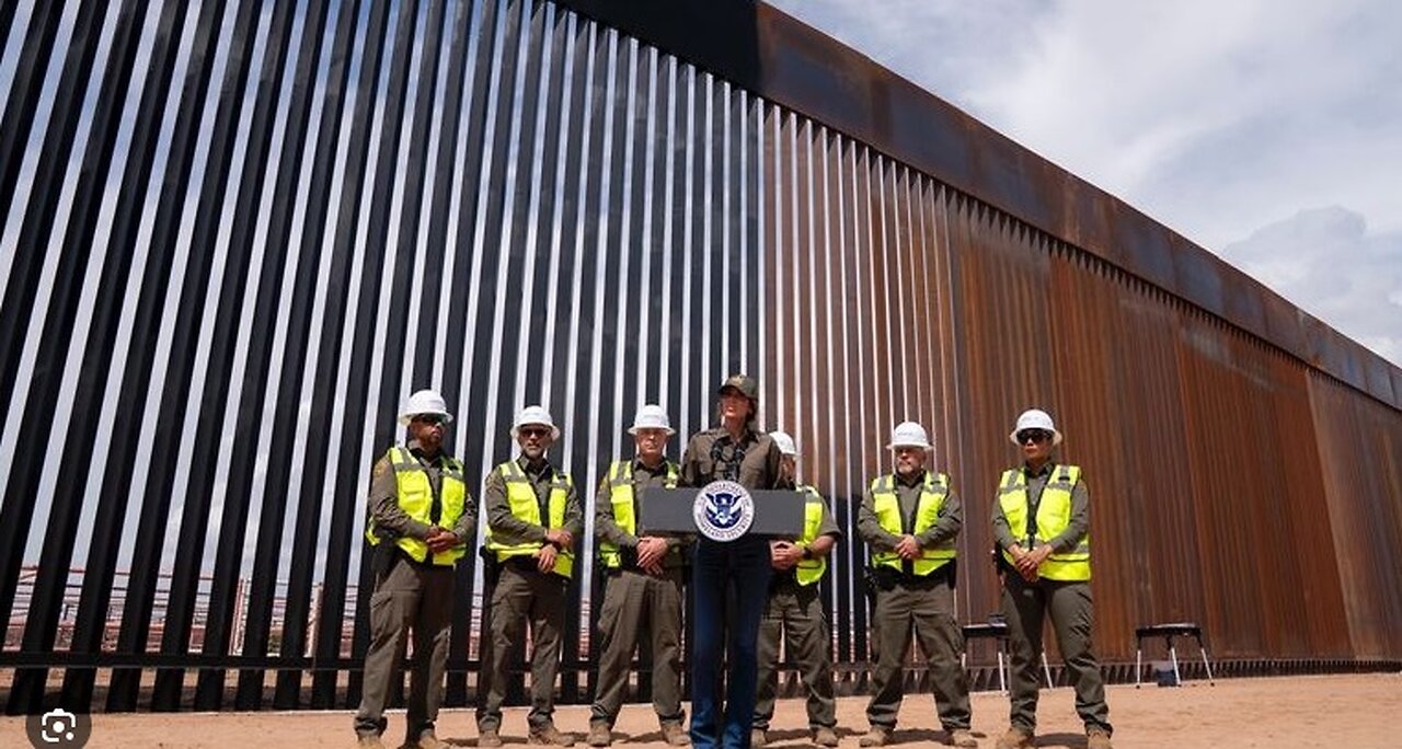 Noem Orders Entire Southern Border Wall Painted Black to Deter Illegal Crossings