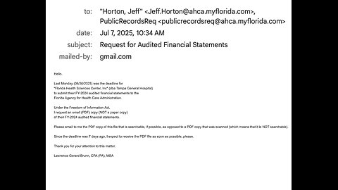 Email to Florida AHCA