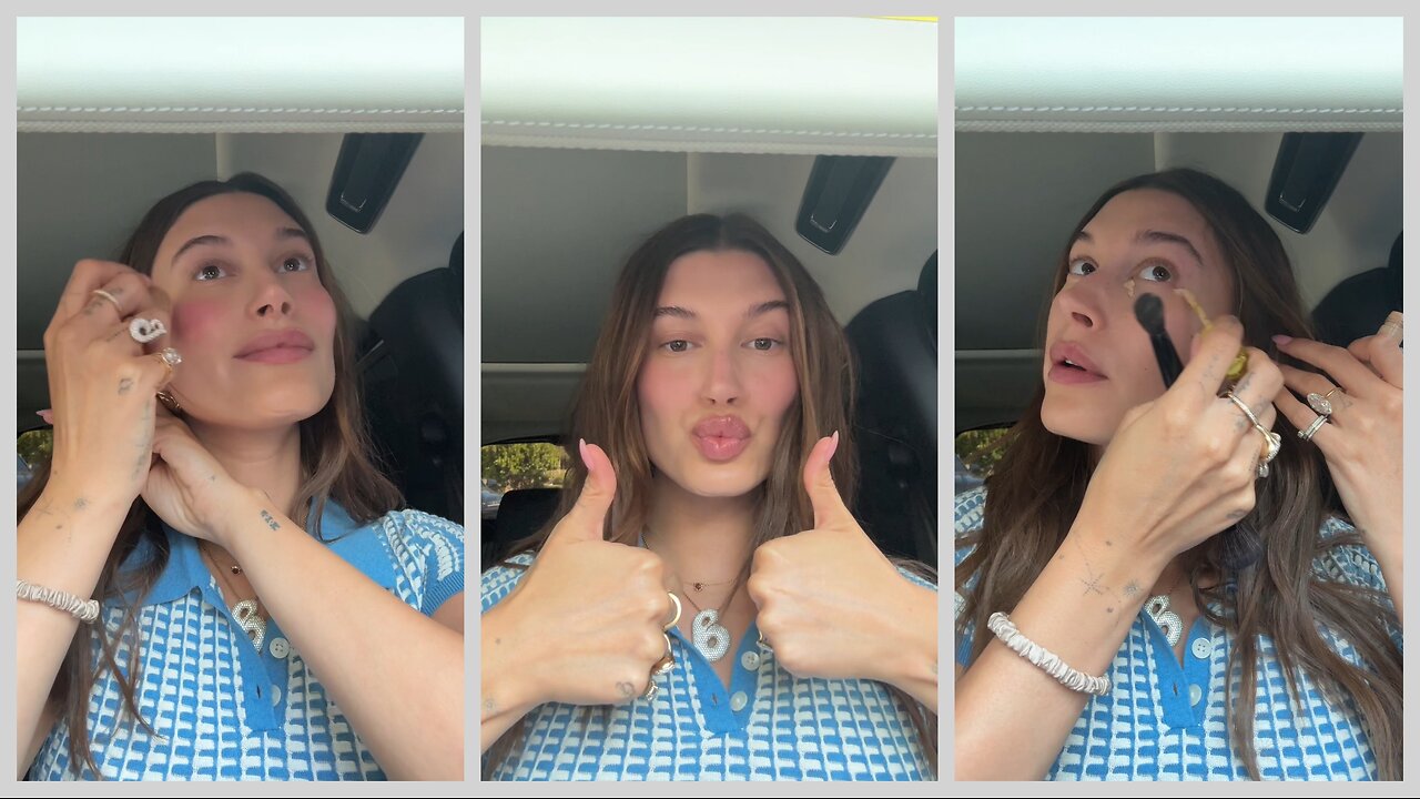 Hailey Bieber’s Quick & Easy Car Makeup Routine