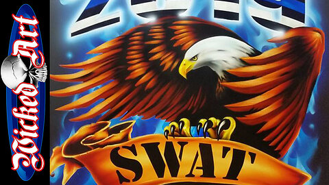 Airbrushed Eagle and Banner
