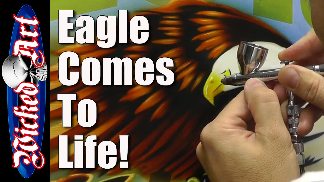 🦅 Airbrushed Bald Eagle T-Shirt Design | Eagle Art Time-Lapse for SWAT Competition