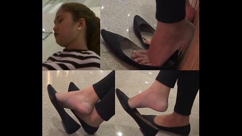 Film 165 - Candid Girl Feet, Asian Dangling Flats Shoeplay - Full 52 Min Vid Available