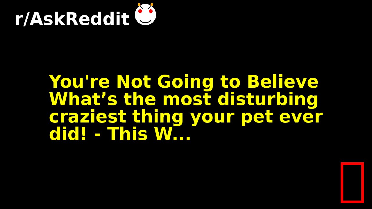 You're Not Going to Believe What’s the most disturbing craziest thing your pet ever did! - This W...