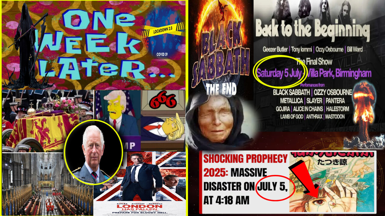July 5, 2025 Warning or just a date New Baba Vanga’s artwork & Black Sabbath The End London Tour