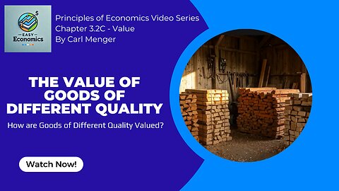 Principles of Economics by Carl Menger Chapter 3.2C - Influence of the Quality of Goods on Value