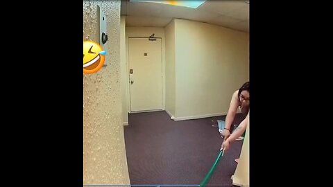 Neighbor tries to steal package off cam view with a broom