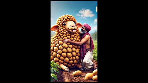 Who saved the sheep that was covered in potatoes? #Sheep #vira l#trending #shorts