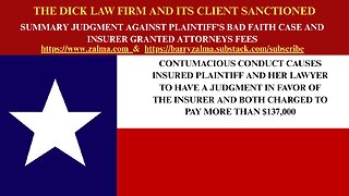 The Dick Law Firm and its Client Sanctioned