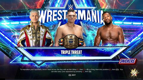 WWE 2k24 Cody Rhodes vs Gunther(c) vs Trick Williams
