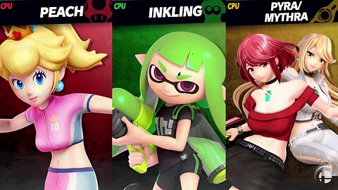 GCN Strikers Peach vs Green Inkling vs Casual Pyra/Mythra SSBU [H4M2Y4511 Request Quickie]