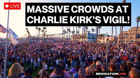 Massive Crowds Gather for Charlie Kirk Vigil in Huntington Beach