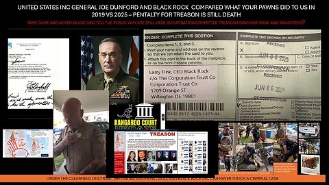 COMPARE GENERAL JOE DUNFORD'S AND BLACK ROCKS CRIMES IN 2019 VS 2025 - PENALTY IS STILL DEATH