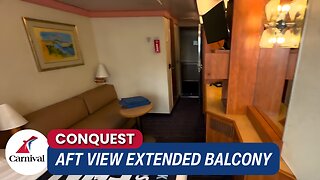 Carnival Conquest Aft View Extended Balcony Cabin 6485 | Sunset Dreams at Sea