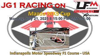 JG1 RACING on LFM - Mazda MX5 Cup - Indianapolis Motor Speedway F1 Course - USA - Split 1