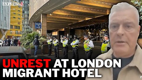 London migrant hotel protest ERUPTS as huge police turnout escalates tensions