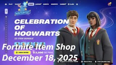 Fortnite Item Shop|December 18, 2025(*New* Celebration of Hogwarts Bundle)