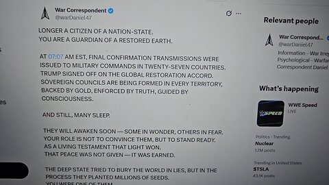 No Longer Citizens of Nation States. Now Guardians of Restored Earth