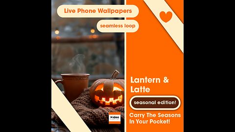 🍂 Lantern & Latte | Live Wallpaper Lock Screen iPhone/Android Aesthetic Loop Halloween Fall Holiday