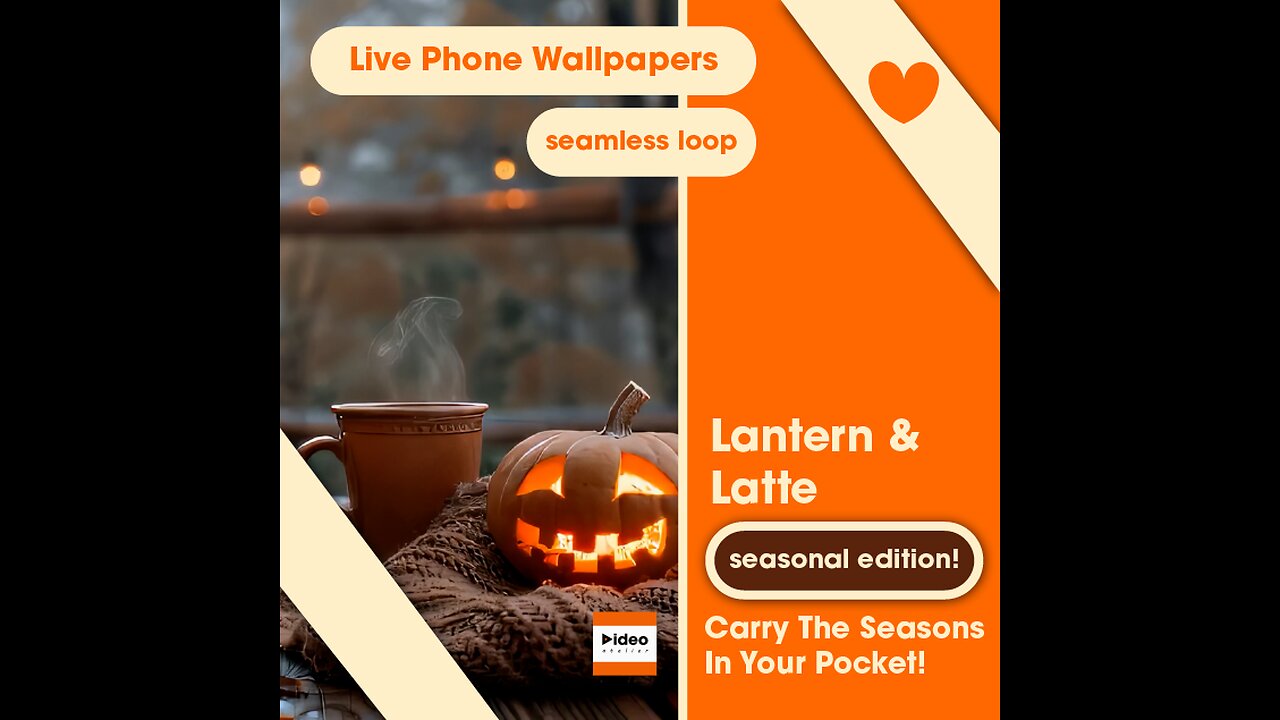 🍂 Lantern & Latte | Live Wallpaper Lock Screen iPhone/Android Aesthetic Loop Halloween Fall Holiday