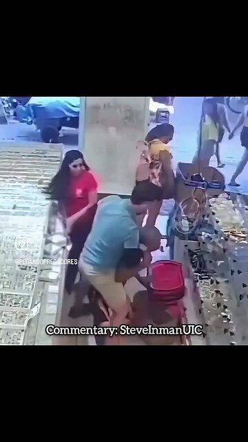 Old pervert gets knocked out for his efforts.